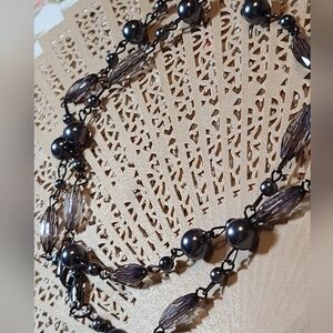 Elegant Black Beaded Necklace